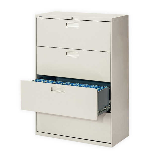 HNI CORPORATION HON 694L-Q  Brigade 600 42inW x 19-1/4inD Lateral 4-Drawer File Cabinet, Light Gray