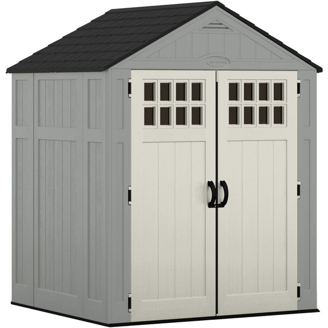 Suncast BMS6512D Sheds; Shed Type: Vertical Storage Shed ; Overall Width: 75in ; Overall Depth: 65.25in ; Overall Height: 92.75in ; Overall Capacity: 201ft3 ; Material: Resin