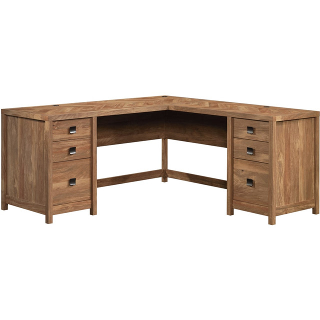 SAUDER WOODWORKING CO. 429556 Sauder Cannery Bridge 66inW Executive L-Computer Desk, Sindoori Mango