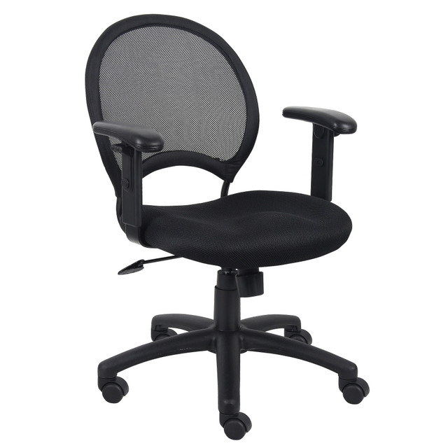 NORSTAR OFFICE PRODUCTS INC. B6216 Boss Office Products Mesh Task Chair With Arms, Black NORSTAR OFFICE PRODUCTS INC. B6216 Boss Office Products Mesh Task Chair With Arms, Black