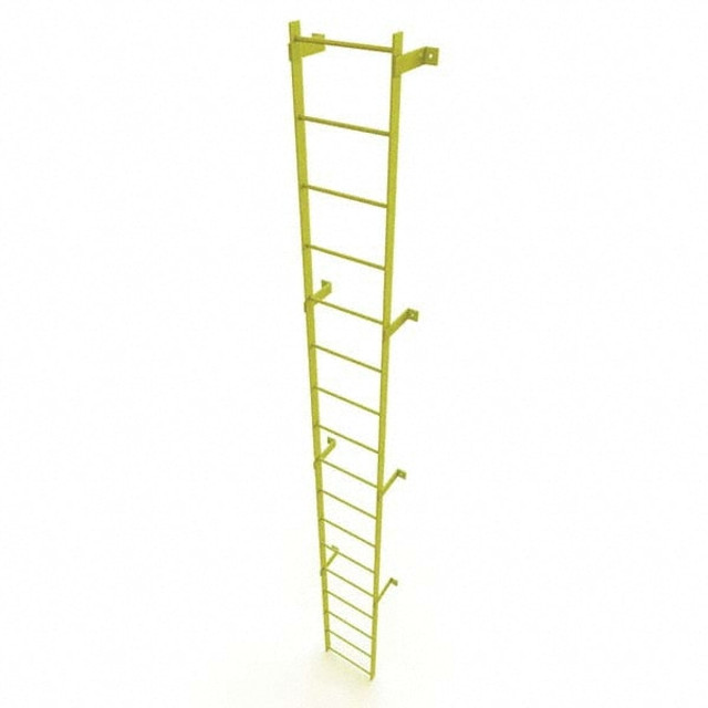 TRI-ARC WLFS0117-Y Steel Wall Mounted Ladder: 16" High, 17 Steps, 350 lb Capacity