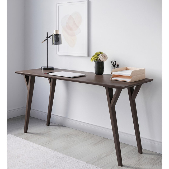 OFFICE DEPOT GLK20220802 Realspace Trezza 60inW Writing Desk, Warm Walnut OFFICE DEPOT GLK20220802 Realspace Trezza 60inW Writing Desk, Warm Walnut