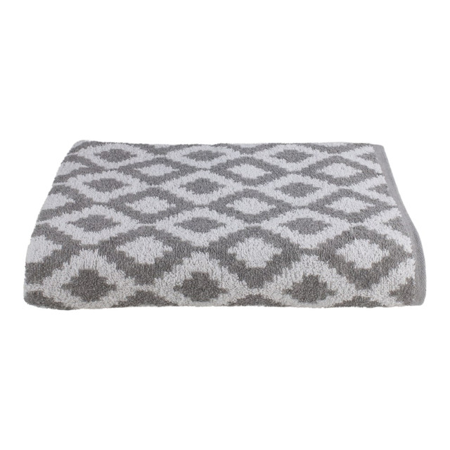 Dry yourself off in soft comfort with 1888 Mills Fibertone Pool Towels. Each cotton and poly towel is both bleach- and fade-resistant for a bright finish wash after wash.  A soft blend of 86% cotton ring-spun loops and 14% polyester.  Bleach- and fade-resistant technology.  High-quality absorbency.  Stylish gray diamond pattern.