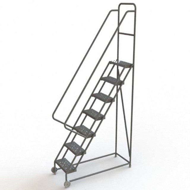 TRI-ARC KDTF107166 Steel Tilt & Roll Rolling Ladder: 7 Step