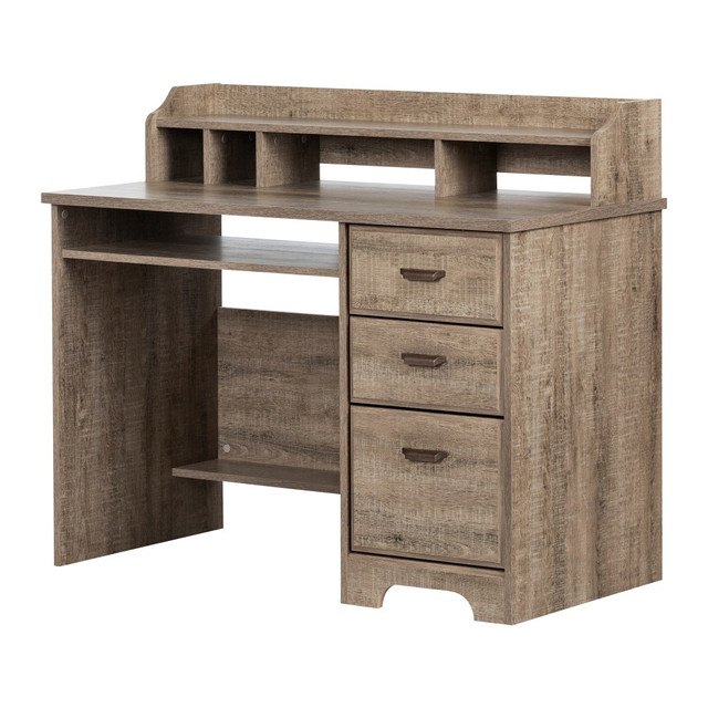 SOUTH SHORE IND LTD 12109 South Shore Versa 45inW Computer Desk With Hutch, Weathered Oak