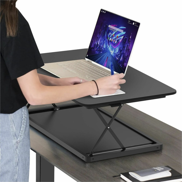 UNCAGED ERGONOMICS CDMM-B CHANGEdesk Mini black adjustable height standing desk converter for laptops and single monitors - small compact thin desk sit stand up desktop desk riser conversion UNCAGED ERGONOMICS CDMM-B CHANGEdesk Mini black adjustable height standing desk converter for laptops and single monitors - small compact thin desk sit stand up desktop desk riser conversion