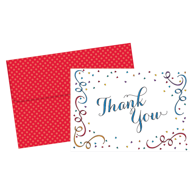 COSCO 2013332PK2 Great Papers! Thank You Cards, 4 7/8in x 3 3/8in, Party Elements, Multicolor, Pack Of 20