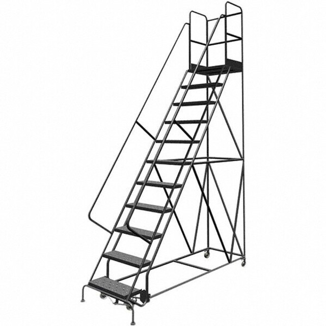 TRI-ARC KDSR111246-D2 Steel Rolling Ladder: 11 Step