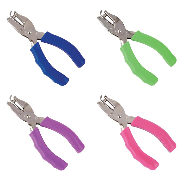OFFICE DEPOT 6302S  Brand Single-Hole Punch With Padded Handles, Assorted Colors