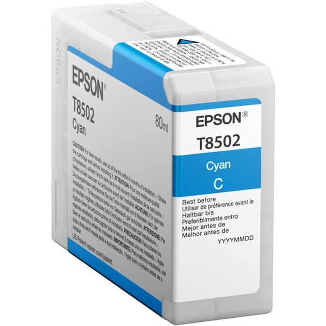 Compatible Epson models: SureColor:  P800.  .    Inkjet technology gives you an ultra sharp detail on plain and specialty papers  Features Cyan print color to better suit your requirements with maximum efficiency  80 mL ink volume for better reliance and maximum usability  Provides longevity with added printing efficiency to better meet your requirements  Recycling solution - designed to encourage recycling, helping you divert materials from landfill.