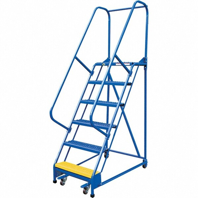 Vestil LAD-PW-18-6-G 6-Step Steel Step Ladder: Type IA, 90" High