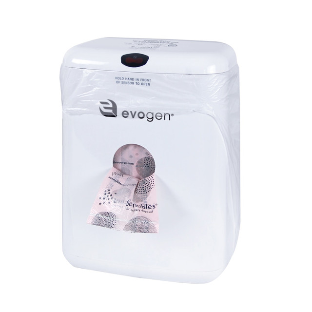 THE TRANZONIC COMPANIES EVNT-CWR Hospeco EvoGen No Touch ABS Combination Waste Receptacle, 12-1/2inH x 5-3/4inW, White