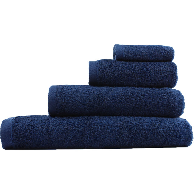 Cover yourself in relaxing softness after your shower with 1888 Mills Millennium Bath Towels. Each towel is made from high-quality ring-spun cotton for durability and comfort.  Made from 100% ring-spun cotton.  Full terry design.  Decorative twill end hem.  Includes 36 navy towels.