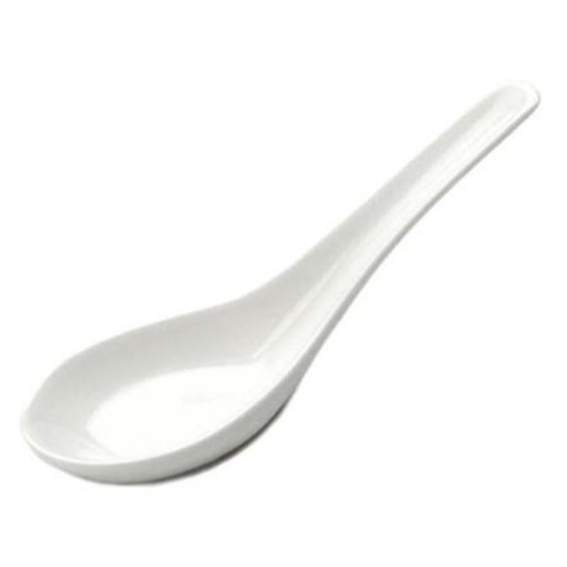 THUNDER GROUP INC. 7003W Thunder Group Wonton Soup Spoons, 5-5/8in, Imperial White, Pack Of 12 Spoons