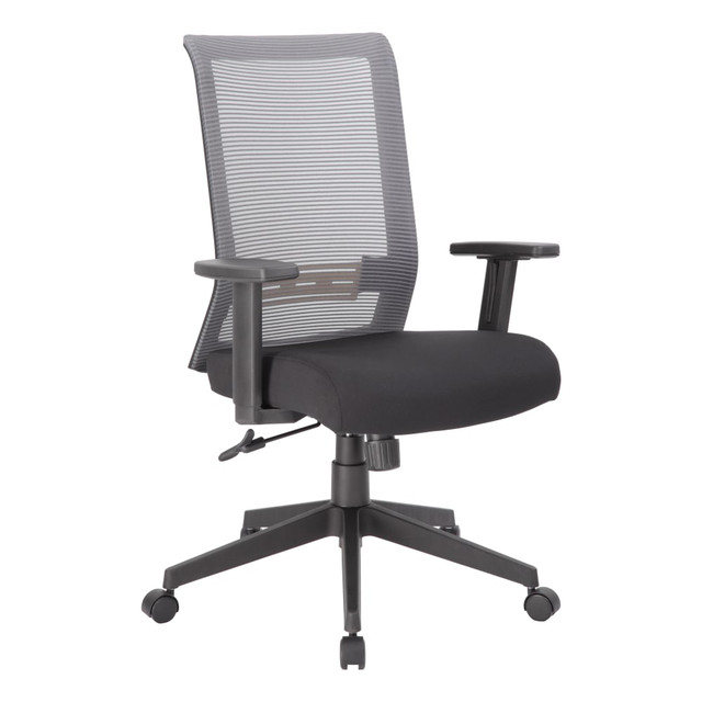 NORSTAR OFFICE PRODUCTS INC. B6566GY-BK Boss Office Products Horizontal Mesh Back Task Chair, Gray/Black NORSTAR OFFICE PRODUCTS INC. B6566GY-BK Boss Office Products Horizontal Mesh Back Task Chair, Gray/Black