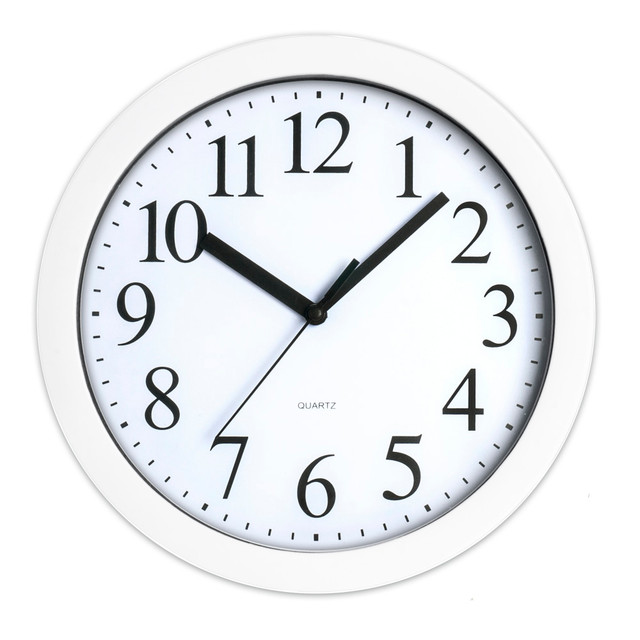 OFFICE DEPOT ODX951B Realspace Round Quartz Analog Wall Clock, 9in, White
