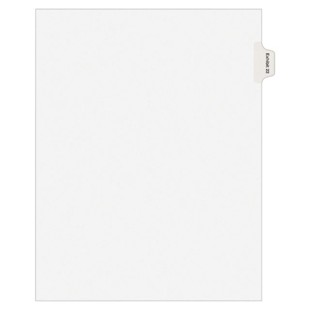 AVERY PRODUCTS CORPORATION Avery 82154  Allstate-Style 30% Recycled Collated Legal Exhibit Dividers, 8 1/2in x 11in, White Dividers/White Tabs, EXHIBIT 22, Pack Of 25 Tabs