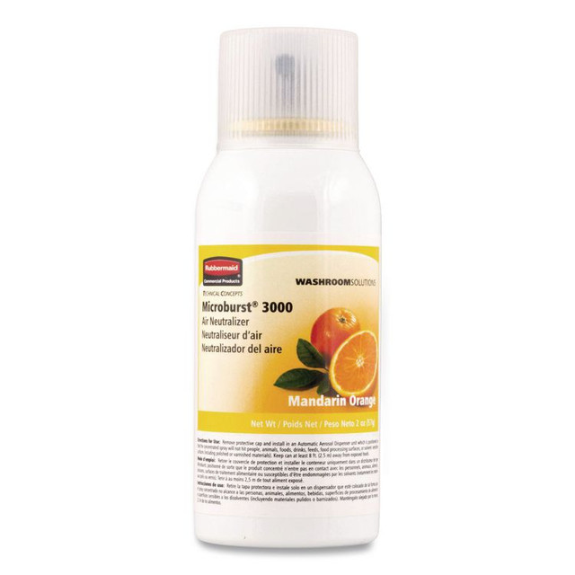 RUBBERMAID COMMERCIAL PROD. 402408 Microburst 3000 Refill, Mandarin Orange, 2 oz Aerosol Spray, 12/Carton