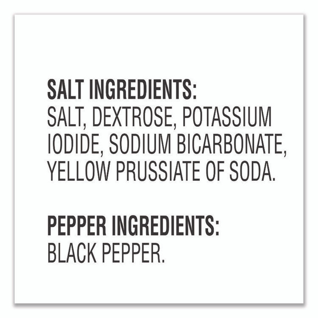 DEL DISPOSABLES Delectables® GRN13060 Salt and Pepper Shaker Combo, 4 oz Salt Dispenser and 1.5 oz Pepper Dispenser