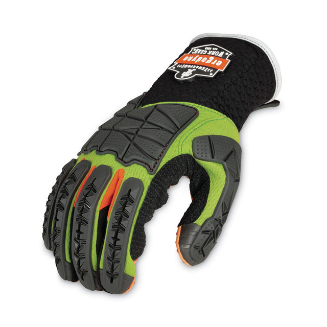 TENACIOUS HOLDINGS, INC. ergodyne® 17903 ProFlex 925F(x) Standard Dorsal Impact-Reducing Gloves, EN388: 4121XP, Medium, Black/Lime, Pair