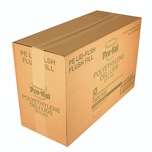 FABRI-KAL PELID Pro Kal Polyethylene Flush Fill Round Deli Lids, 4.6" Diameter, Clear, Plastic, 500/Carton