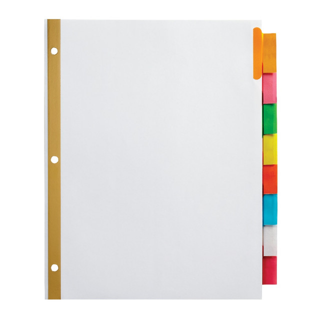 OFFICE DEPOT 3585414791  Brand Insertable Dividers With Big Tabs, White, Assorted Colors, 8-Tab