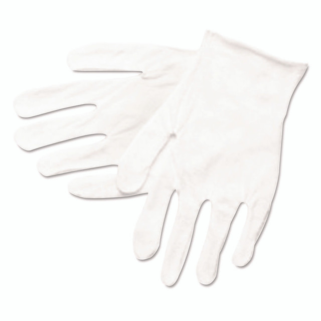 MCR SAFETY 8600C Cotton Inspector Gloves, Reversible, One Size Fits Most, White, 12 Pairs