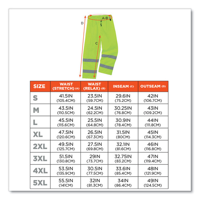 TENACIOUS HOLDINGS, INC. ergodyne® 24457 GloWear 8925 Class E Hi-Vis Thermal Pants, 3X-Large, Lime