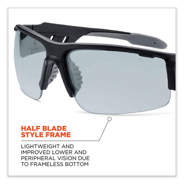 TENACIOUS HOLDINGS, INC. ergodyne® 52480 Skullerz Dagr Safety Glasses, Matte Black Nylon Impact Frame, Indoor/Outdoor Polycarbonate Lens