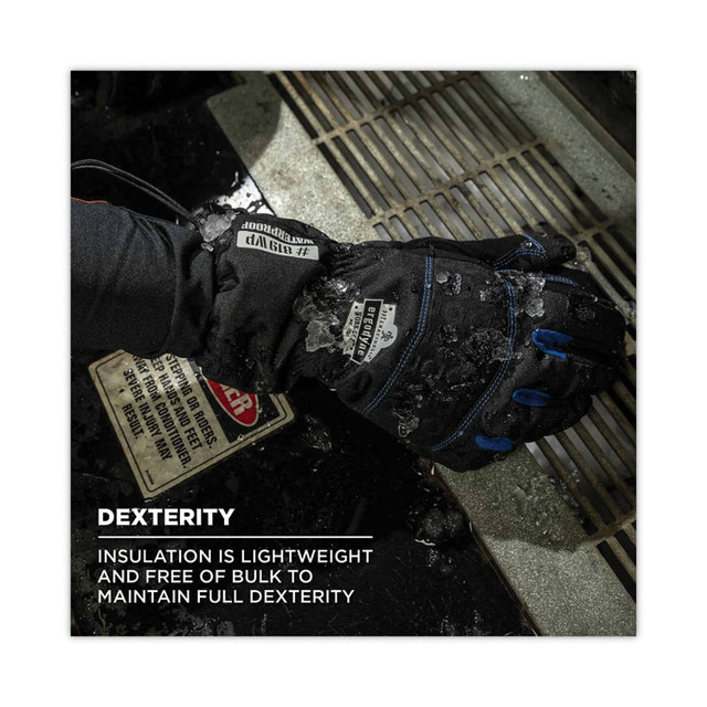 TENACIOUS HOLDINGS, INC. ergodyne® 17615 ProFlex 819WP Extreme Thermal WP Gloves, EN388: 4222B, 9" Long, X-Large, Black, Pair