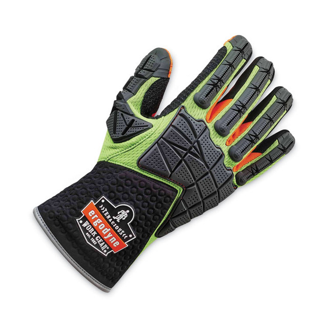TENACIOUS HOLDINGS, INC. ergodyne® 17904 ProFlex 925F(x) Standard Dorsal Impact-Reducing Gloves, EN388: 4121XP, Large, Black/Lime, Pair