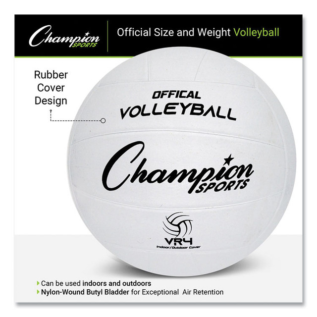 CHAMPION SPORT Sports VR4 Rubber Volleyball, Official Size, White