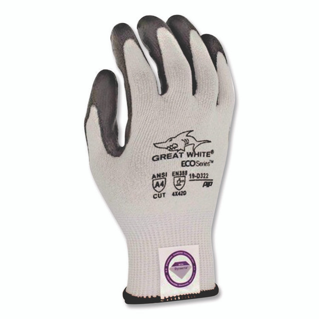 PROTECTIVE INDUSTRIAL PRODUCTS INC PIP 19D322L Great White 3GX Seamless Knit Dyneema Diamond Blended Gloves, EN388: 4542, Large, White/Gray, Pair