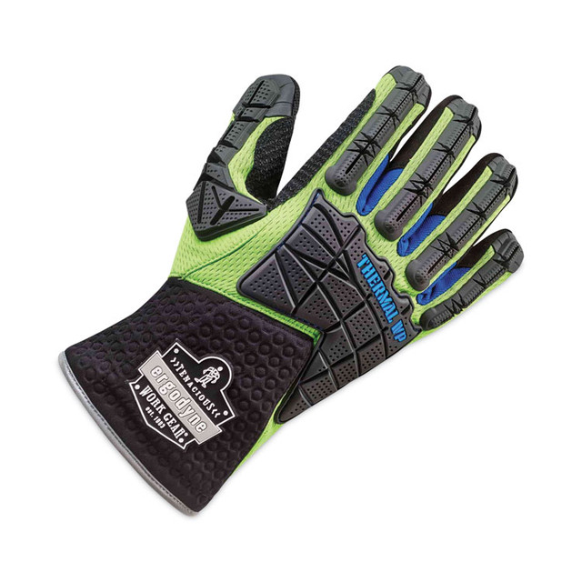 TENACIOUS HOLDINGS, INC. ergodyne® 18105 ProFlex 925WP Performance Dorsal Impact-Reducing Thermal Waterproof Gloves, Black/Lime, X-Large, Pair