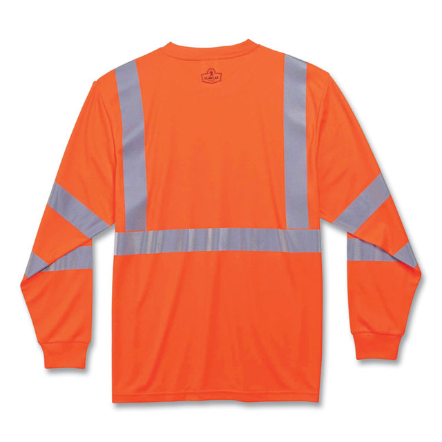 TENACIOUS HOLDINGS, INC. ergodyne® 21718 GloWear 8391 Class 3 Hi-Vis Long Sleeve Shirt, Polyester, Orange, 4X-Large