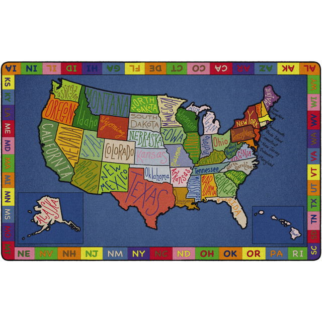 FLAGSHIP CARPETS FE262-44A  My America Doodle Map Rug, 7ft6inH x 12ftW