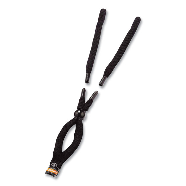 TENACIOUS HOLDINGS, INC. ergodyne® 19212 Skullerz 3215 Cotton Breakaway Eyewear Lanyard, Cotton Barrel Slide Fastener, 12" Long, Black
