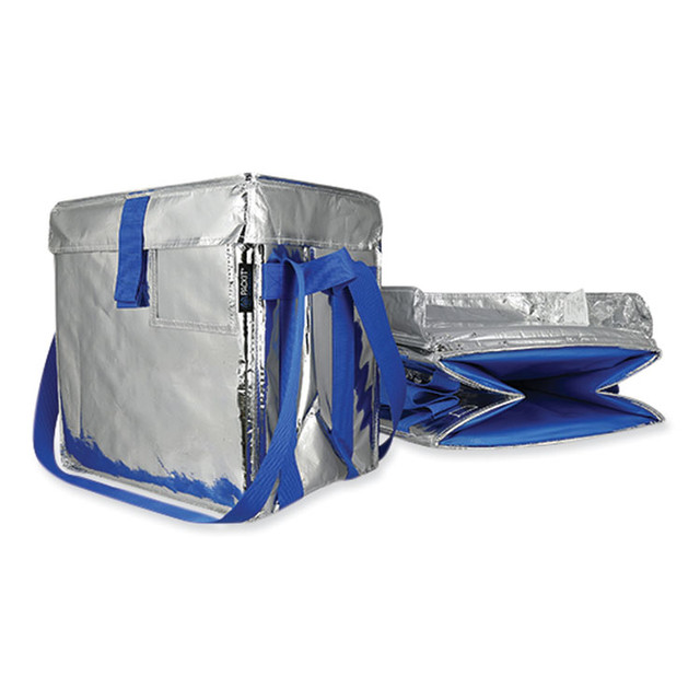 PACKIT LLC UDMAG Fresh Eco Freeze Tote, (2) Blue Nylon Shoulder Straps, (2) Blue Nylon Strap Handles, 13.5" x 9" x 13", Silver/Blue, 4/Carton