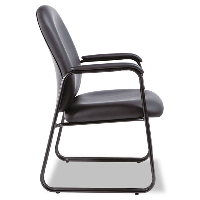 ALERA GE43LS10B Alera Genaro Bonded Leather High-Back Guest Chair, 24.60" x 24.80" x 36.61", Black Seat, Black Back, Black Base