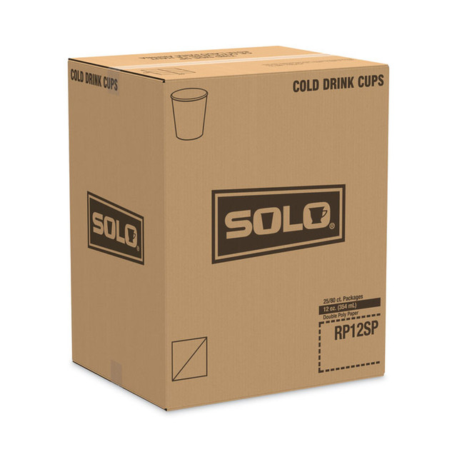 DART SOLO® RP12SPSYM Double Sided Poly (DSP) Paper Cold Cups, 12 oz, Symphony Design, 80/Sleeve, 25 Sleeves/Carton