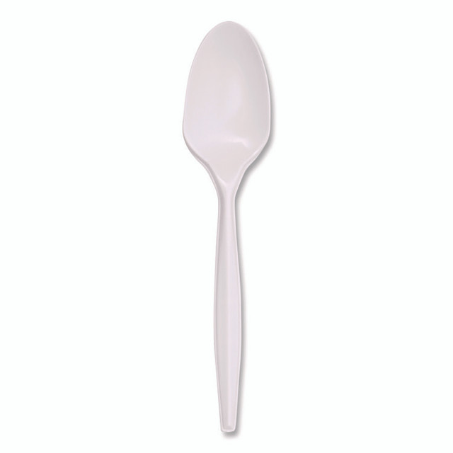BOARDWALK SPOONPPMW Mediumweight Polypropylene Cutlery, Spoon, 5.31", Plastic, White, 1,000/Carton