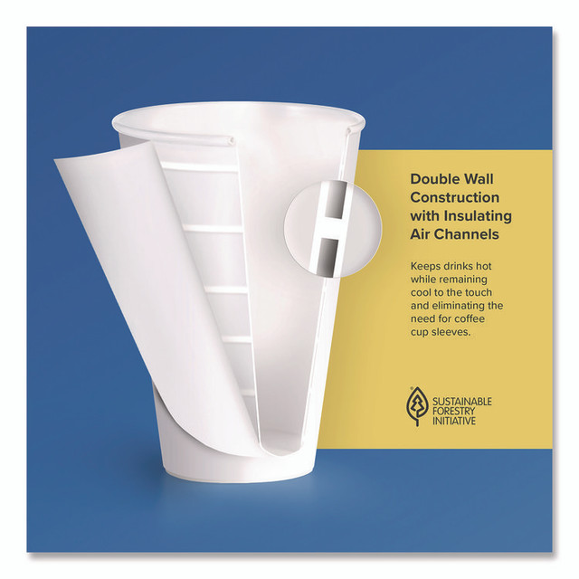 DART SOLO® DWTG20W Thermoguard Insulated Paper Hot Cups, 20 oz, White Sustainable Forest Design, 600/Carton
