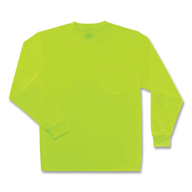 TENACIOUS HOLDINGS, INC. ergodyne® 21587 GloWear 8091 Non-Certified Hi-Vis Long Sleeve Shirt, 3X-Large, Lime