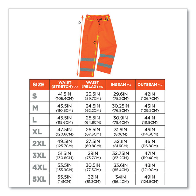 TENACIOUS HOLDINGS, INC. ergodyne® 24443 GloWear 8925 Class E Hi-Vis Thermal Pants, Medium, Orange