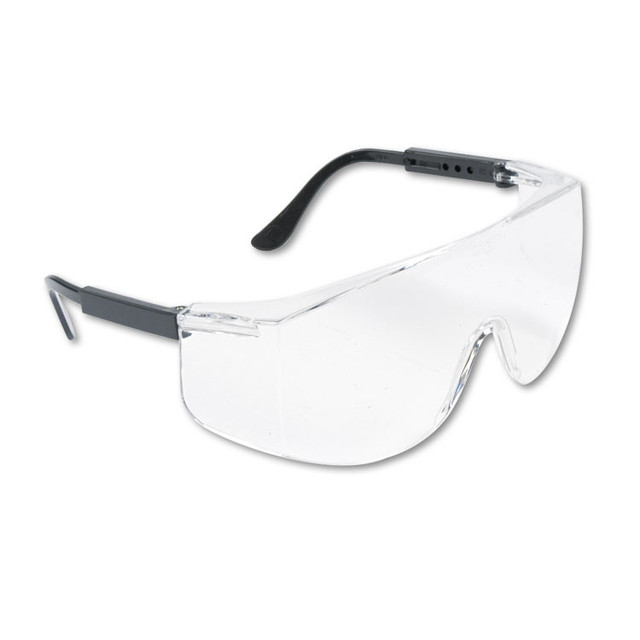 MCR SAFETY TC110 Tacoma Wraparound Safety Glasses, Black Plastic Frame, Clear Lens