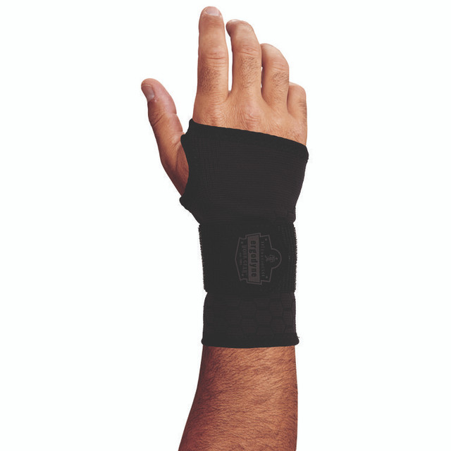 TENACIOUS HOLDINGS, INC. ergodyne® 16627 ProFlex 680 Wrist Support Sleeve with Single Strap, Medium, Fits Left Hand/Right Hand, Black