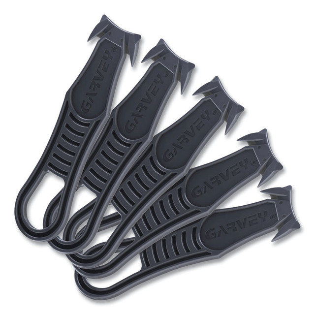 CONSOLIDATED STAMP Garvey® 091459 Safety Cutter Box Cutter Knife with Double Shielded Blade, 4" Plastic Handle, Black, 5/Pack