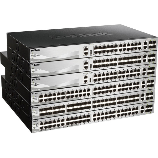 D-LINK SYSTEMS USA, INC. DGS-3130-54S D-Link DGS-3130-54S Ethernet Switch - 2 Ports - Manageable - Gigabit Ethernet - 1000Base-X - 3 Layer Supported - Modular - 48 SFP Slots - Optical Fiber, Twisted Pair - Lifetime Limited Warranty