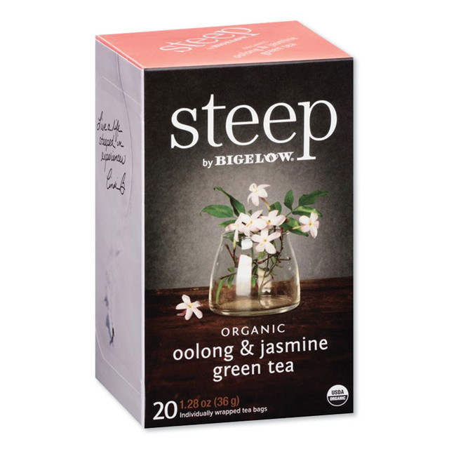 KEURIG DR PEPPER Bigelow® RCB17714 Steep Tea, Oolong and Jasmine Green, 0.06 oz Tea Bag, 20/Box