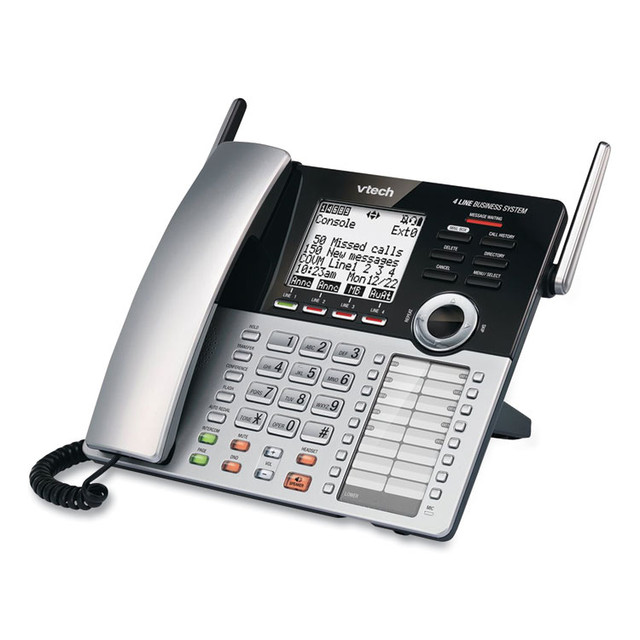 VTECH COMMUNICATIONS CM18445 CM18445 Four-Line Business System Cordless Phone, Silver/Black